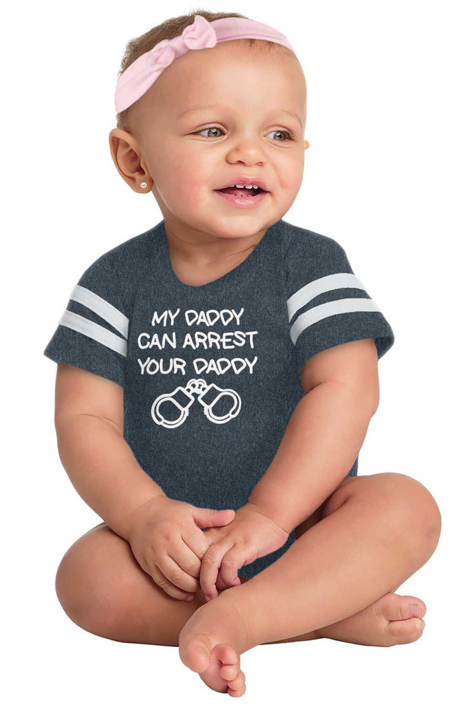Arrest Your Daddy Football Romper Bodysuit-Direct To Garment Print-Brisco Baby