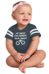 Arrest Your Daddy Football Romper Bodysuit-Direct To Garment Print-Brisco Baby