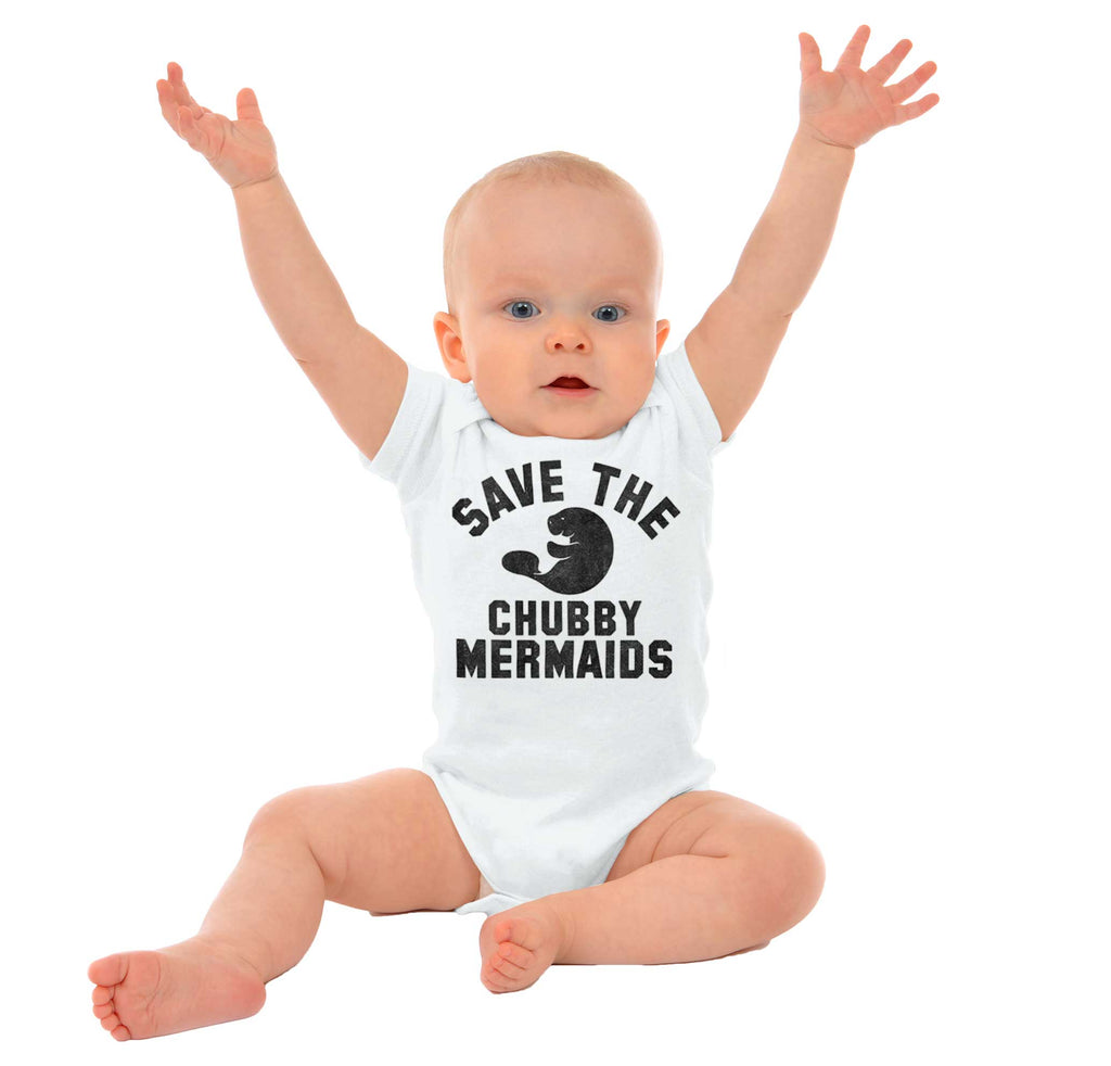 Chubby Mermaid Romper Bodysuit-Direct To Garment Print-Brisco Baby