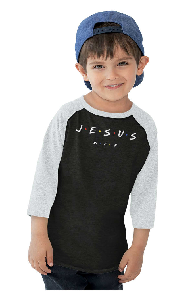 Jesus Christ BFF Toddler Baseball-Direct To Garment Print-Brisco Baby