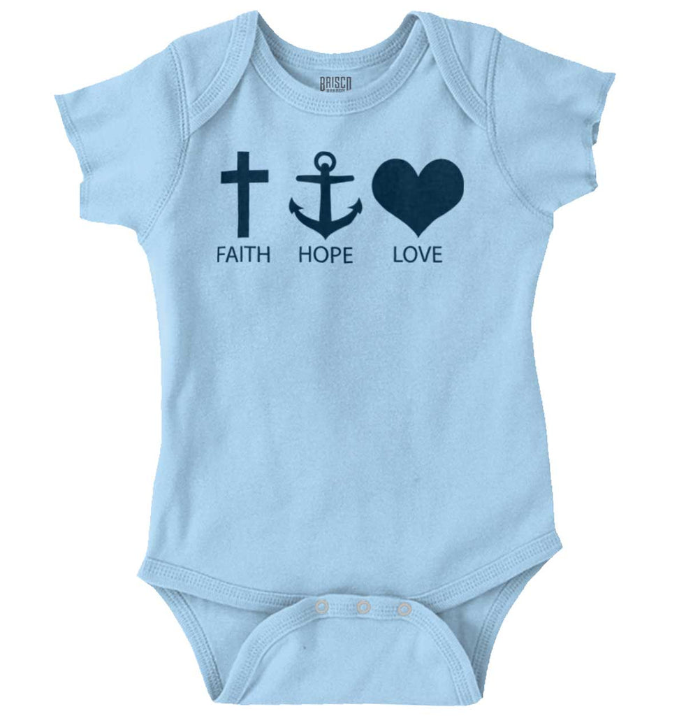 Faith Anchor Love Romper Bodysuit-Direct To Garment Print-Brisco Baby