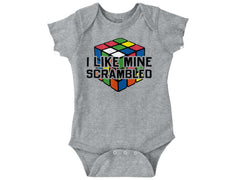 I Like Mine Scrambled Romper Bodysuit-Direct To Garment Print-Brisco Baby