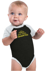 Used The Force Raglan Romper Bodysuit-Direct To Garment Print-Brisco Baby