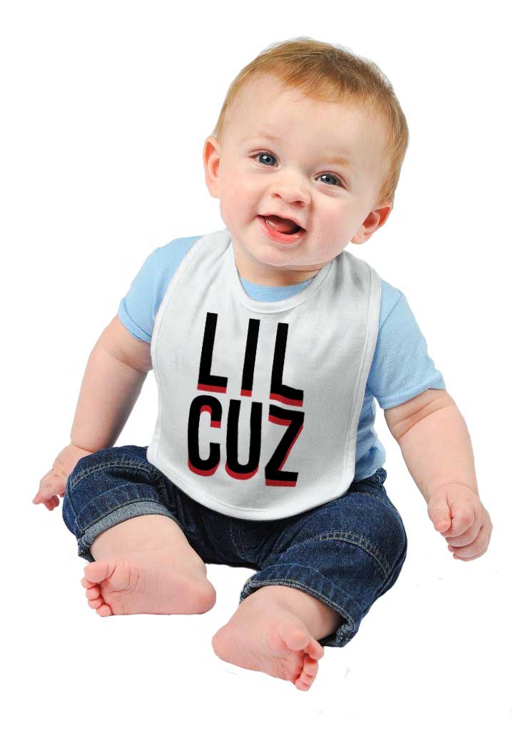 Lil Cuz Infant Baby Bib-Direct To Garment Print-Brisco Baby