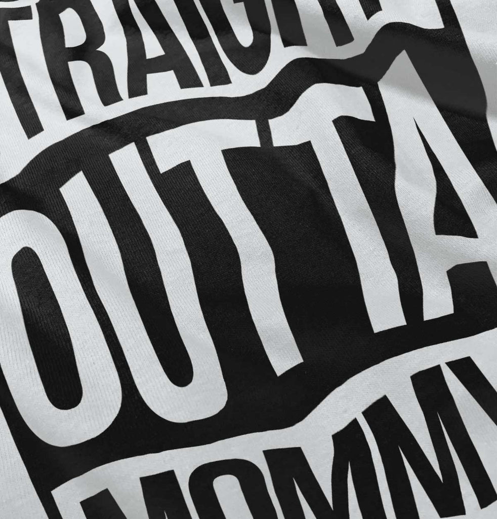 Straight Outta Mommy Toddler Ruffled Trim T-Shirt-Direct To Garment Print-Brisco Baby