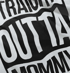 Straight Outta Mommy Toddler Ruffled Trim T-Shirt-Direct To Garment Print-Brisco Baby