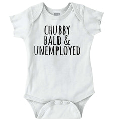 Chubby Unemployed Romper Bodysuit-Direct To Garment Print-Brisco Baby