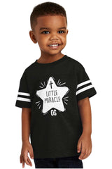 Little Miracle Toddler Football Jersey Tee-Direct To Garment Print-Brisco Baby