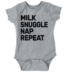 Milk Snuggle Nap Romper Bodysuit-Direct To Garment Print-Brisco Baby