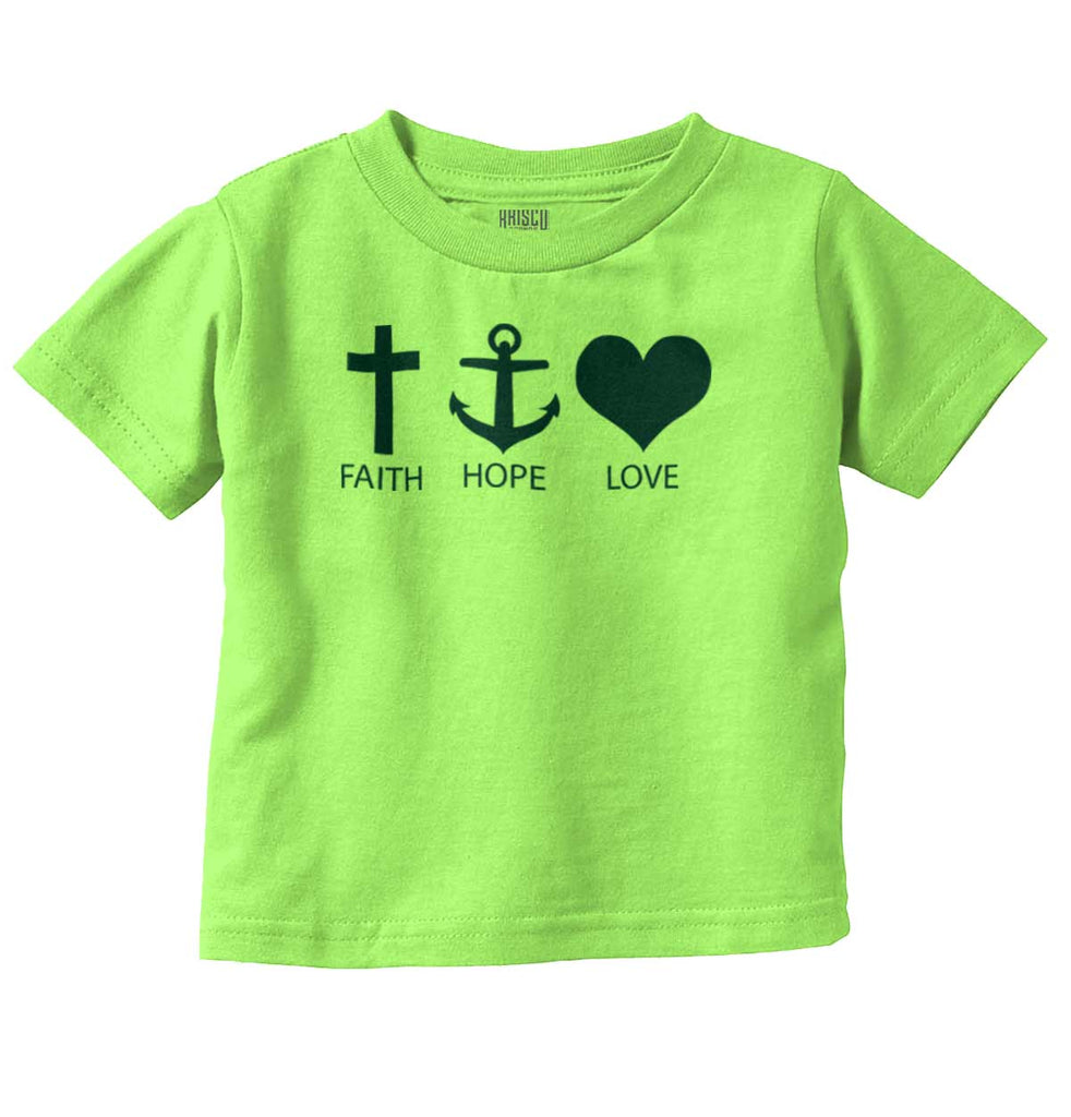 Faith Anchor Love Infant Toddler T Shirt-Direct To Garment Print-Brisco Baby