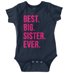 Best Big Sister Ever Romper Bodysuit-Direct To Garment Print-Brisco Baby