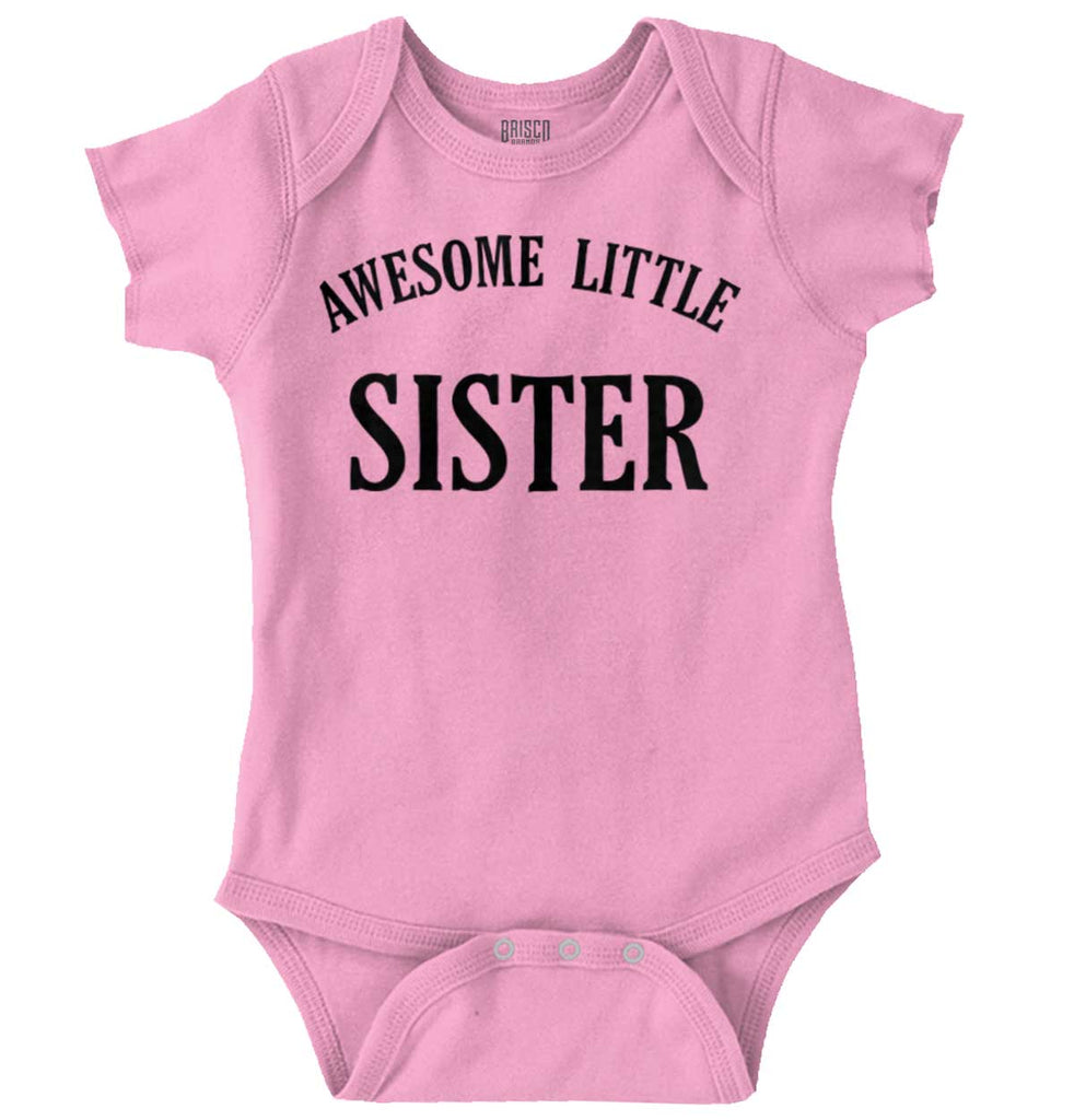 Awesome Little Sister Romper Bodysuit-Direct To Garment Print-Brisco Baby