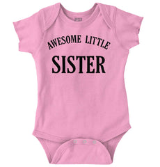 Awesome Little Sister Romper Bodysuit-Direct To Garment Print-Brisco Baby