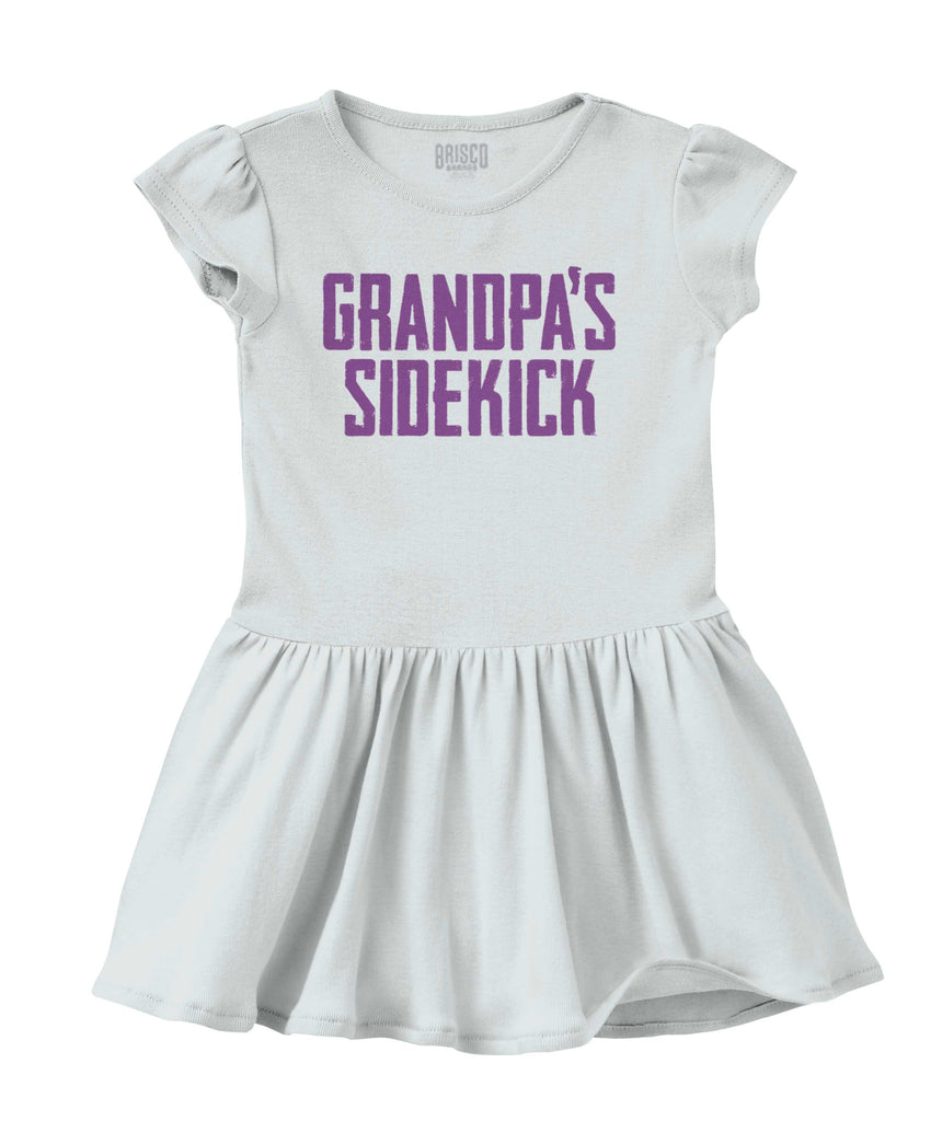 Grandpa's Sidekick Solid Baby Infant Dress-Direct To Garment Print-Brisco Baby