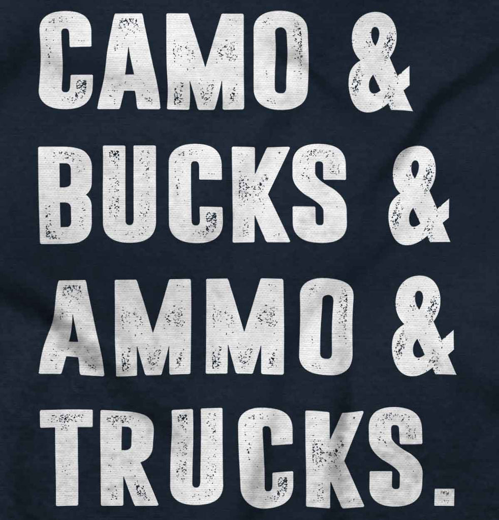 Camo Bucks Ammo Trucks Romper Bodysuit-Direct To Garment Print-Brisco Baby