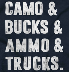 Camo Bucks Ammo Trucks Romper Bodysuit-Direct To Garment Print-Brisco Baby