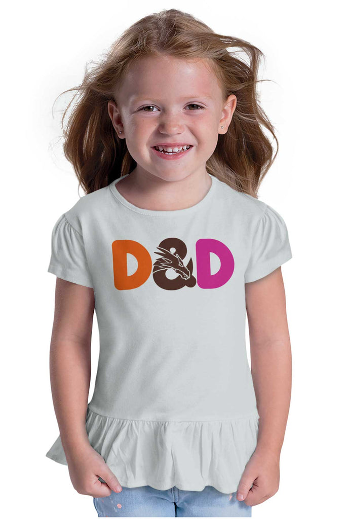 Dungeons Fantasy Tabletop Gamer Toddler Ruffle Bottom Tee-Direct To Garment Print-Brisco Baby