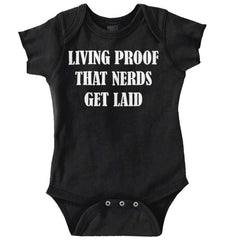 Nerds Get Laid Romper Bodysuit-Direct To Garment Print-Brisco Baby