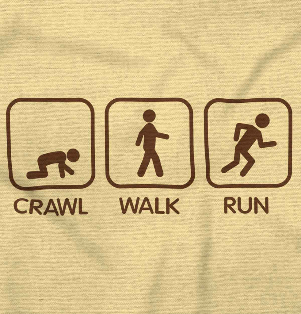 Crawl Walk Run Romper Bodysuit-Direct To Garment Print-Brisco Baby