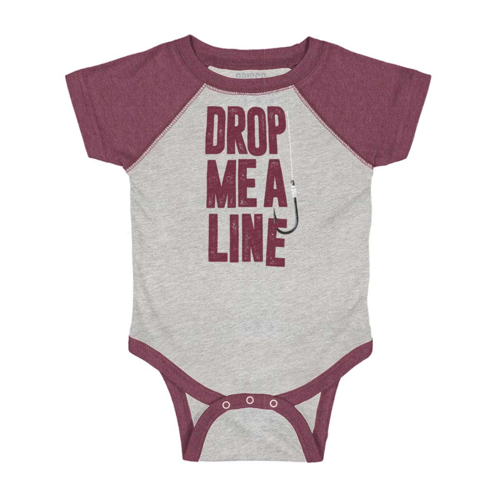 Drop Me A Line Raglan Bodysuit-Direct To Garment Print-Brisco Baby