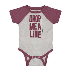 Drop Me A Line Raglan Bodysuit-Direct To Garment Print-Brisco Baby