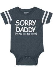 Sorry Daddy Football Romper Bodysuit-Direct To Garment Print-Brisco Baby
