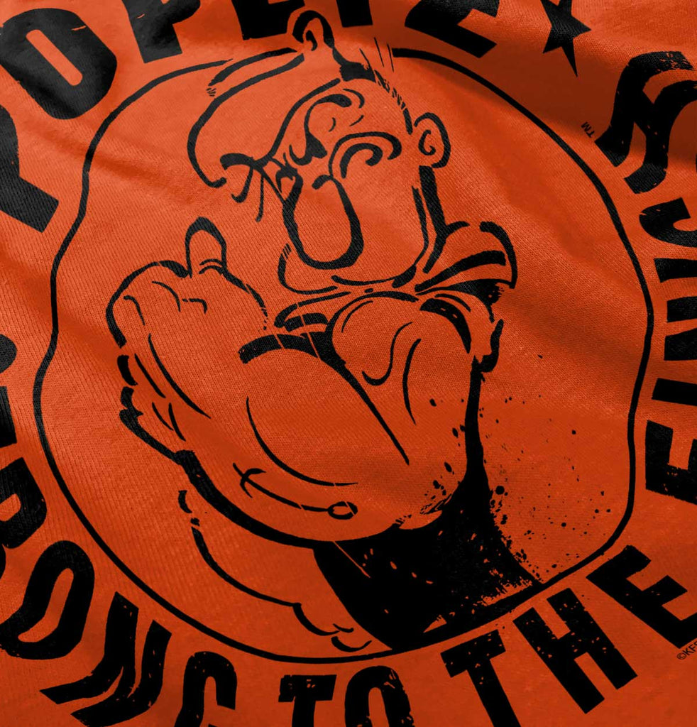 Popeye To The Finish Infant Toddler T Shirt-Direct To Garment Print-Brisco Baby