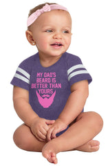 Dad's Beard Football Romper Bodysuit-Direct To Garment Print-Brisco Baby