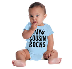 My Cousin Rocks Romper Bodysuit-Direct To Garment Print-Brisco Baby