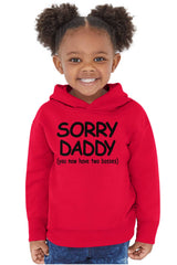 Sorry Daddy Toddler Pullover Hoodie-Direct To Garment Print-Brisco Baby
