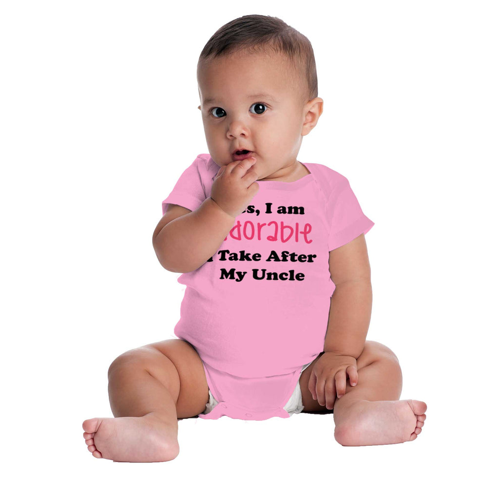 Adorable After Uncle Romper Bodysuit-Direct To Garment Print-Brisco Baby