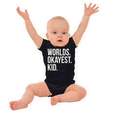 Worlds Okayest Kid Romper Bodysuit-Direct To Garment Print-Brisco Baby