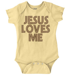 Christ Loves Me Romper Bodysuit-Direct To Garment Print-Brisco Baby