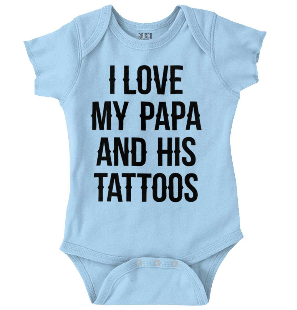 I Love Papa And Tattoos Romper Bodysuit-Direct To Garment Print-Brisco Baby