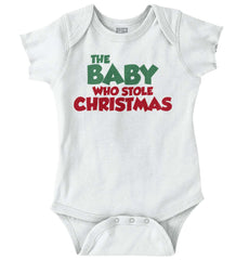 Baby Who Stole Christmas Romper Bodysuit-Direct To Garment Print-Brisco Baby