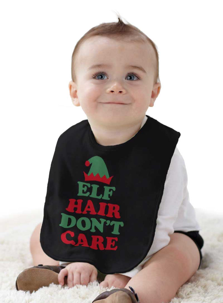 Elf Hair Don't Care Infant Baby Bib-Direct To Garment Print-Brisco Baby