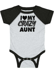 Crazy Aunt Raglan Romper Bodysuit-Direct To Garment Print-Brisco Baby