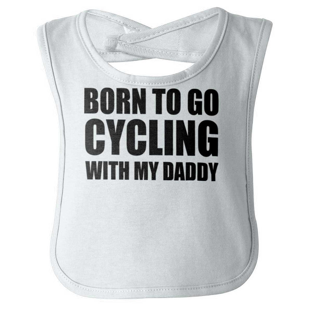 Cycling With Daddy Infant Baby Bib-Direct To Garment Print-Brisco Baby