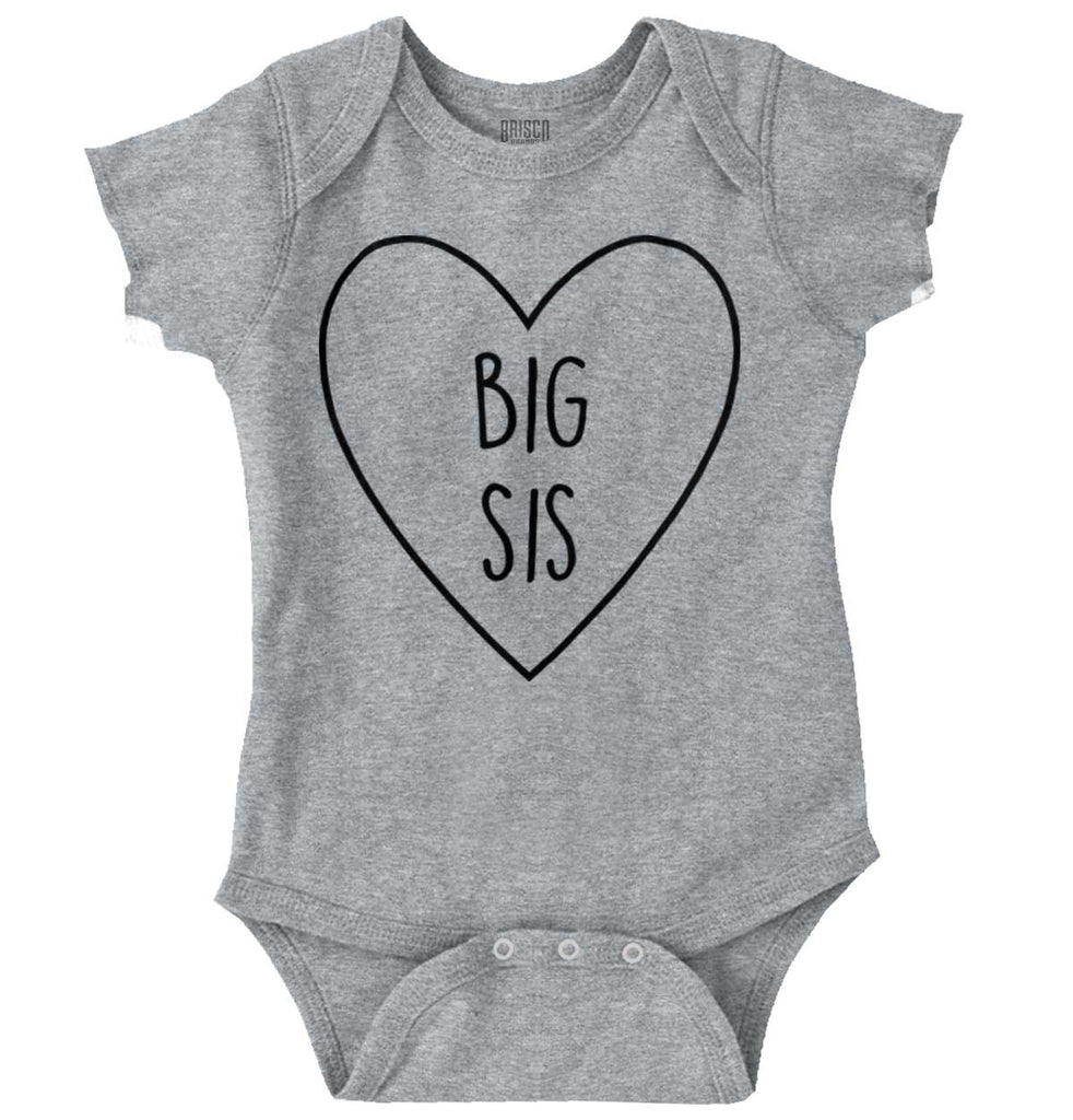 Big Sis Heart Romper Bodysuit-Direct To Garment Print-Brisco Baby