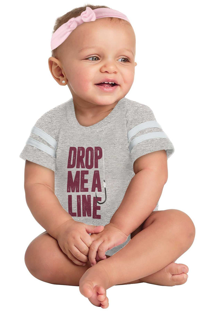 Drop Me A Line Football Bodysuit-Direct To Garment Print-Brisco Baby