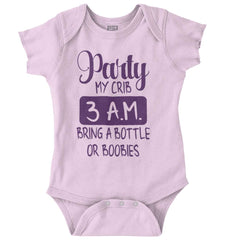 Party At My Crib Romper Bodysuit-Direct To Garment Print-Brisco Baby