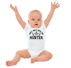 Daddy Is A Deer Hunter Romper Bodysuit-Direct To Garment Print-Brisco Baby