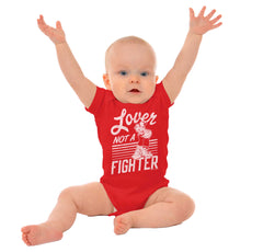Lover Not A Fighter Romper Bodysuit-Direct To Garment Print-Brisco Baby