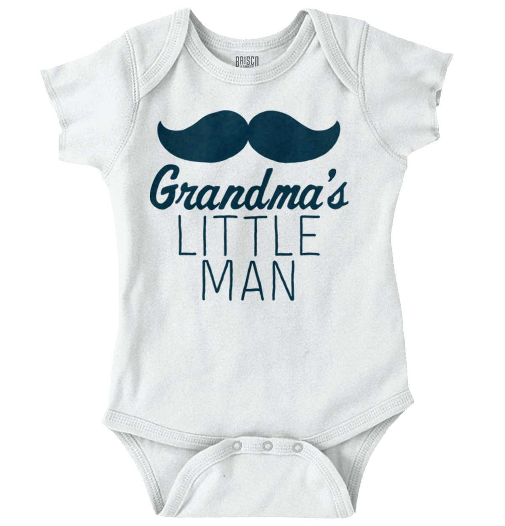 Grandma's Little Man Romper Bodysuit-Direct To Garment Print-Brisco Baby