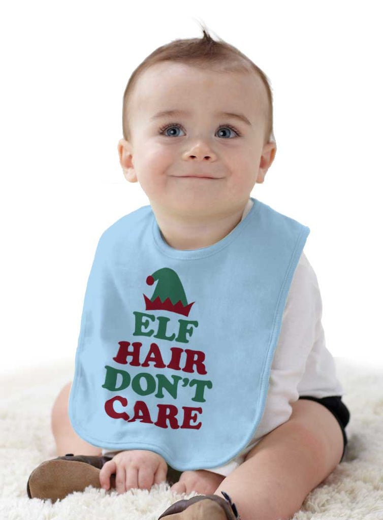 Elf Hair Don't Care Infant Baby Bib-Direct To Garment Print-Brisco Baby