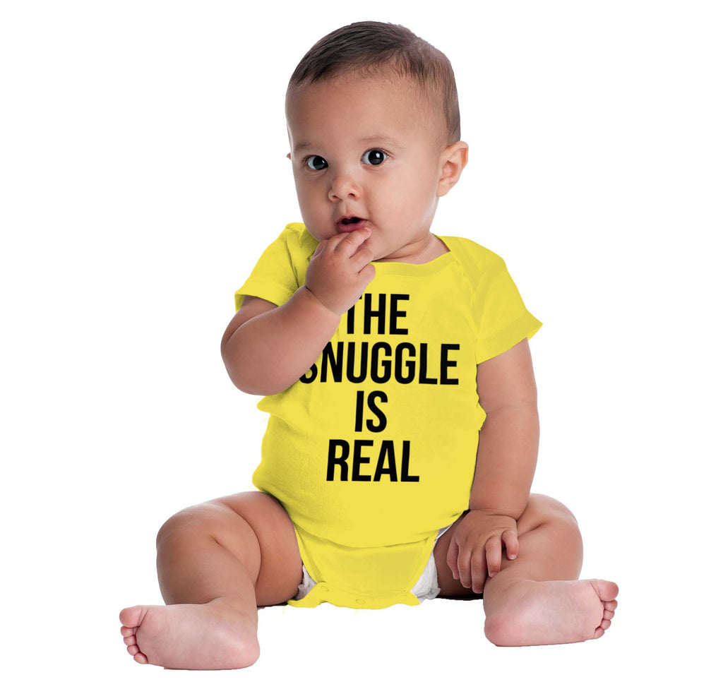 The Snuggle Is Real Romper Bodysuit-Direct To Garment Print-Brisco Baby