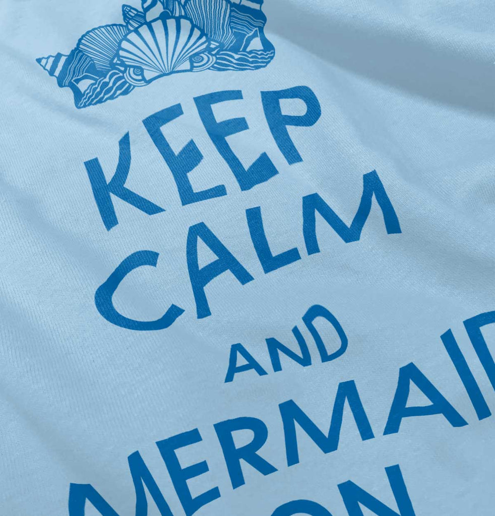 Keep Calm Mermaid On Romper Bodysuit-Direct To Garment Print-Brisco Baby
