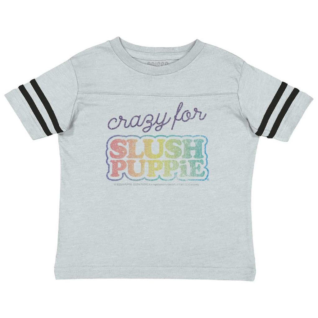Crazy For Slush Puppie Toddler Football Jersey Tee-Direct To Garment Print-Brisco Baby