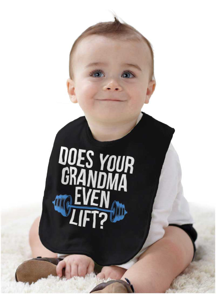 Grandma Lift Infant Baby Bib-Direct To Garment Print-Brisco Baby
