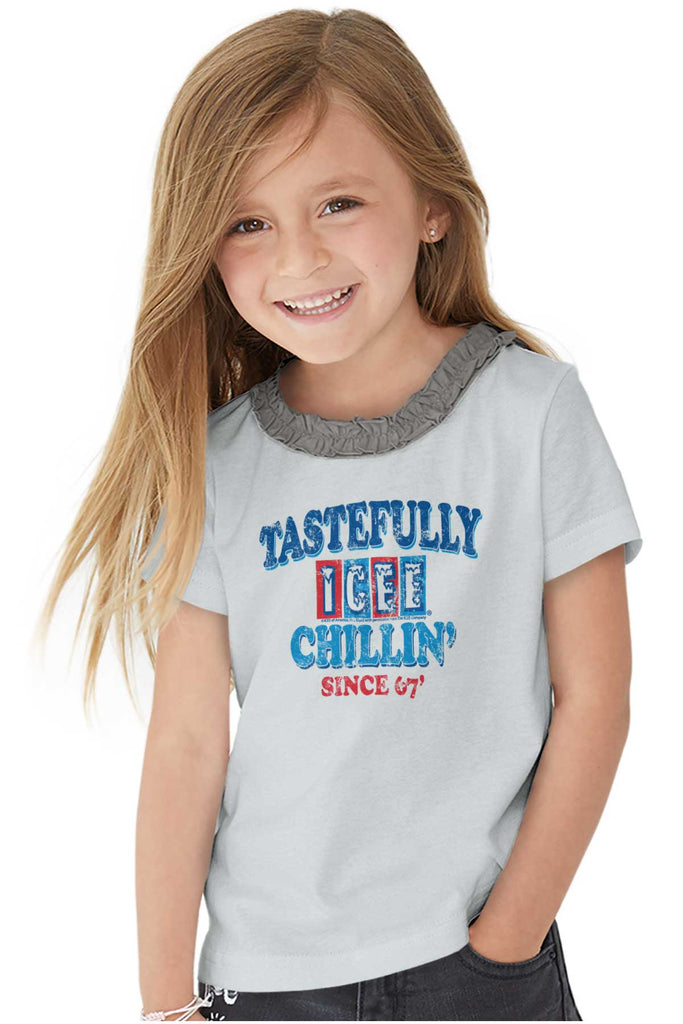 Chillin Since '67 Toddler Ruffled Trim T-Shirt-Direct To Garment Print-Brisco Baby